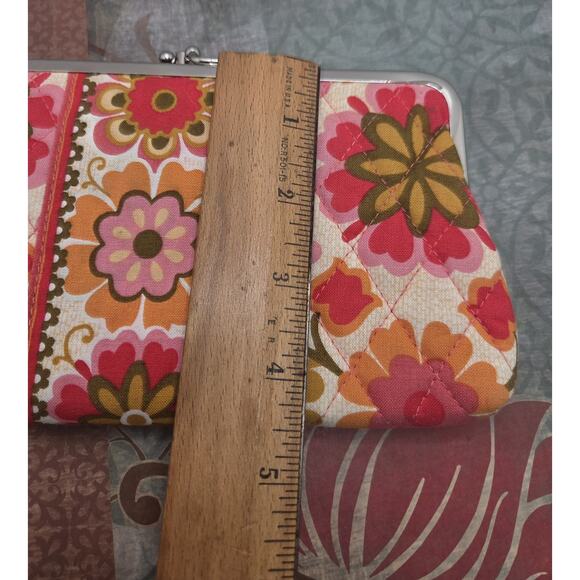 Vera Bradley Clutch Wallet Folkloric Pattern Kiss Lock Two Section Organizer - Picture 8 of 8
